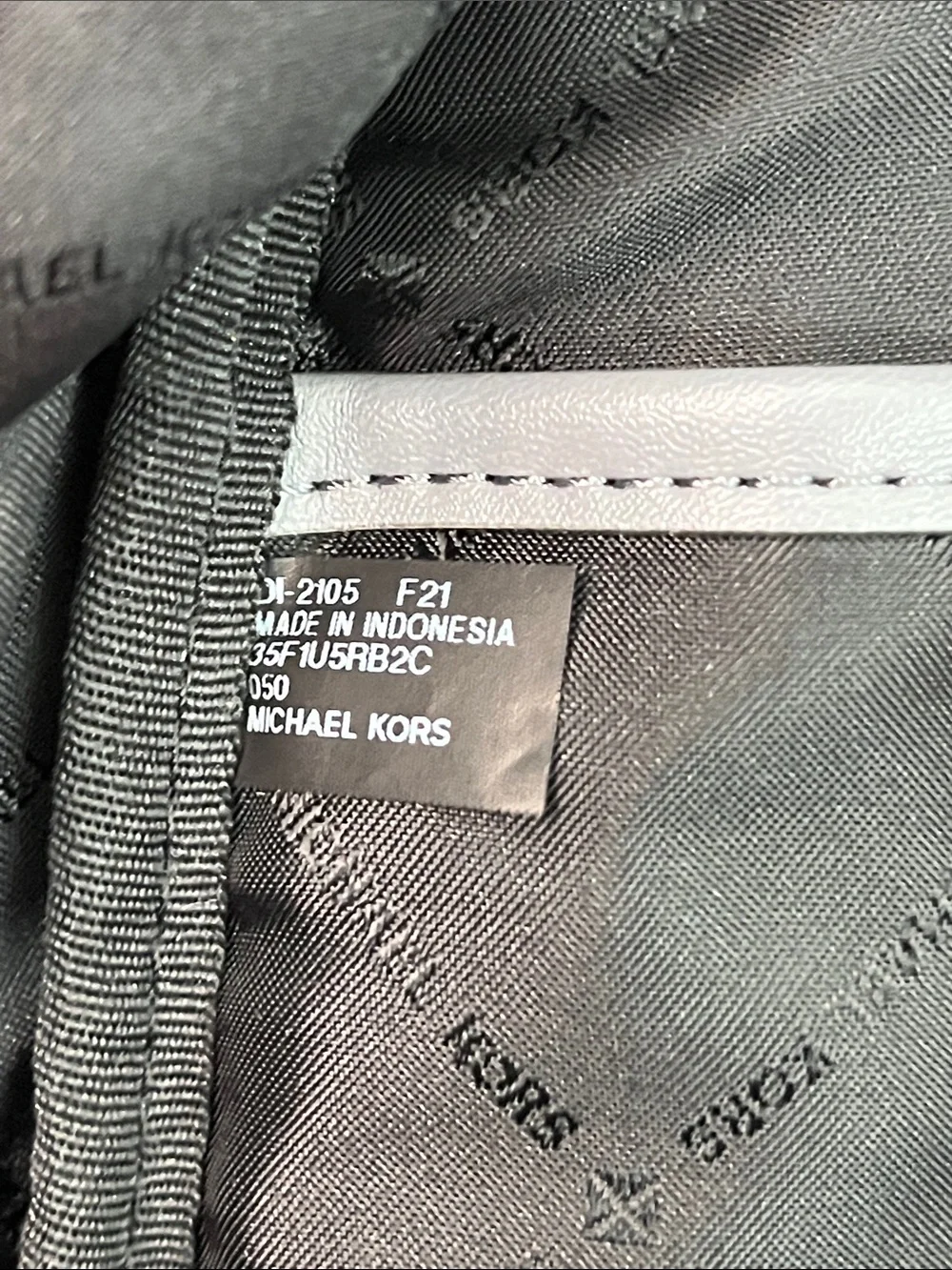 MICHAEL KORS RAE MEDIUM QUILTED NYLON BACKPACK MK LOGO DARK GRAY